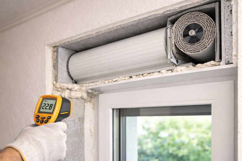 buen aislamiento de cajones de persianas en Passivhaus